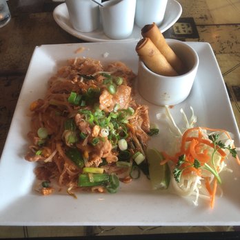 Spice Thai Restaurant - Pork Phad Thai and Crunchy Spring Rolls. Yummmmmmmm!!! - Thai Near Me - Orlando, Florida