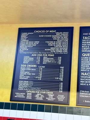 Menu photo 2 La Corneta Taqueria San Francisco, CA