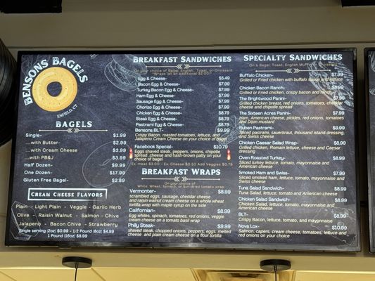 Menu photo 2 Benson's Bagels Enfield, CT