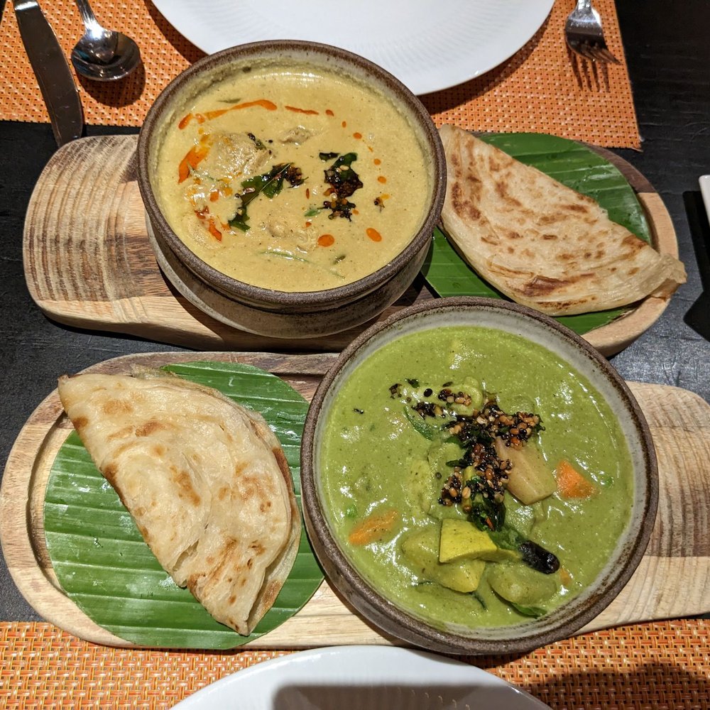 Chef special menu!!!  Chicken korma and vegetable korma with malabar parantha
