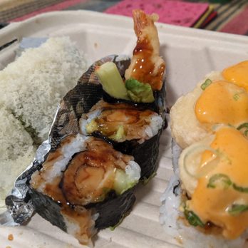 SushiStop Pasadena - Pictured are the crunchy cali roll, shrimp tempura roll and popcorn shrimp roll. - Sushi Bars Near Me - Pasadena, California SushiStop Pasadena - Pictured are the crunchy cali roll, shrimp tempura roll and popcorn shrimp roll. - Sushi Bars Near Me - Pasadena, California