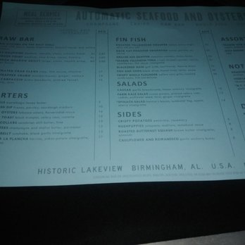 Automatic Seafood and Oysters - Automatic food menu - Seafood Near Me - Birmingham, Alabama
