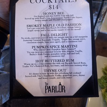 The Parlor - Fall cocktails ! - Salad Near Me - Reno, Nevada The Parlor - Fall cocktails ! - Salad Near Me - Reno, Nevada