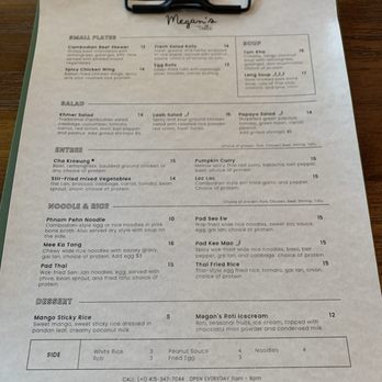 Megan’s Table - Menu - October 2025 - Cambodian Near Me - San Francisco, California