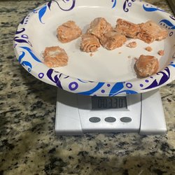 Jason's Deli - Salmon on scale 3.30 ounces