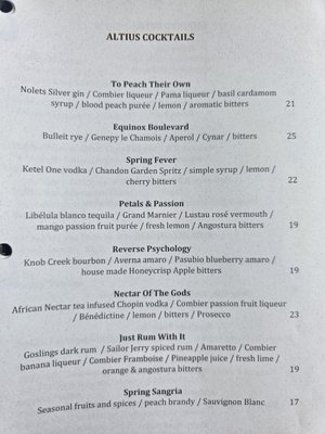 Menu photo 3 Altius Pittsburgh, PA