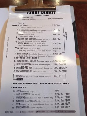 Menu photo 3 Good Robot Brewing Halifax, NS Menu photo 3 Good Robot Brewing Halifax, NS