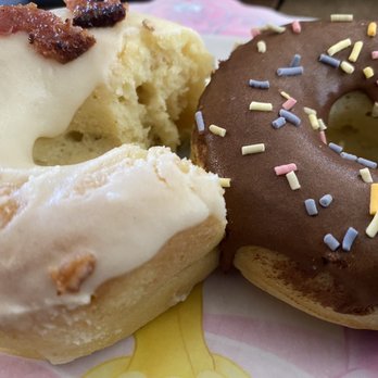 Parlor Doughnuts - Keto doughnuts Maple Bacon and Chocolate sprinkles (sorry i took a bite, got excited) - Donuts Near Me - Oceanside, California Parlor Doughnuts - Keto doughnuts Maple Bacon and Chocolate sprinkles (sorry i took a bite, got excited) - Donuts Near Me - Oceanside, California