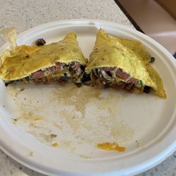 Koa Pancake House - Koa Omelette: 3 egg omelette with Portuguese sausage, mushroom, spinach and cheese.
