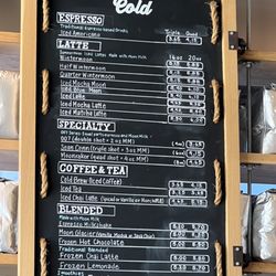 Summer Moon Coffee - Cold beverage menu