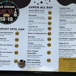 La Cocina 12-12 - Menu