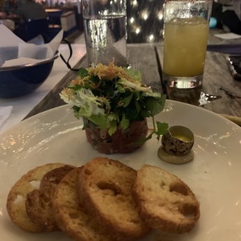 Perla's - Tuna Tartare with a Quail Egg , Baguette Crostini - Seafood Near Me - Austin, Texas