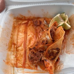 Soggy and not crispy. Super red not your typical Quesabirria tacos. Soggy and not crispy. Super red not your typical Quesabirria tacos.