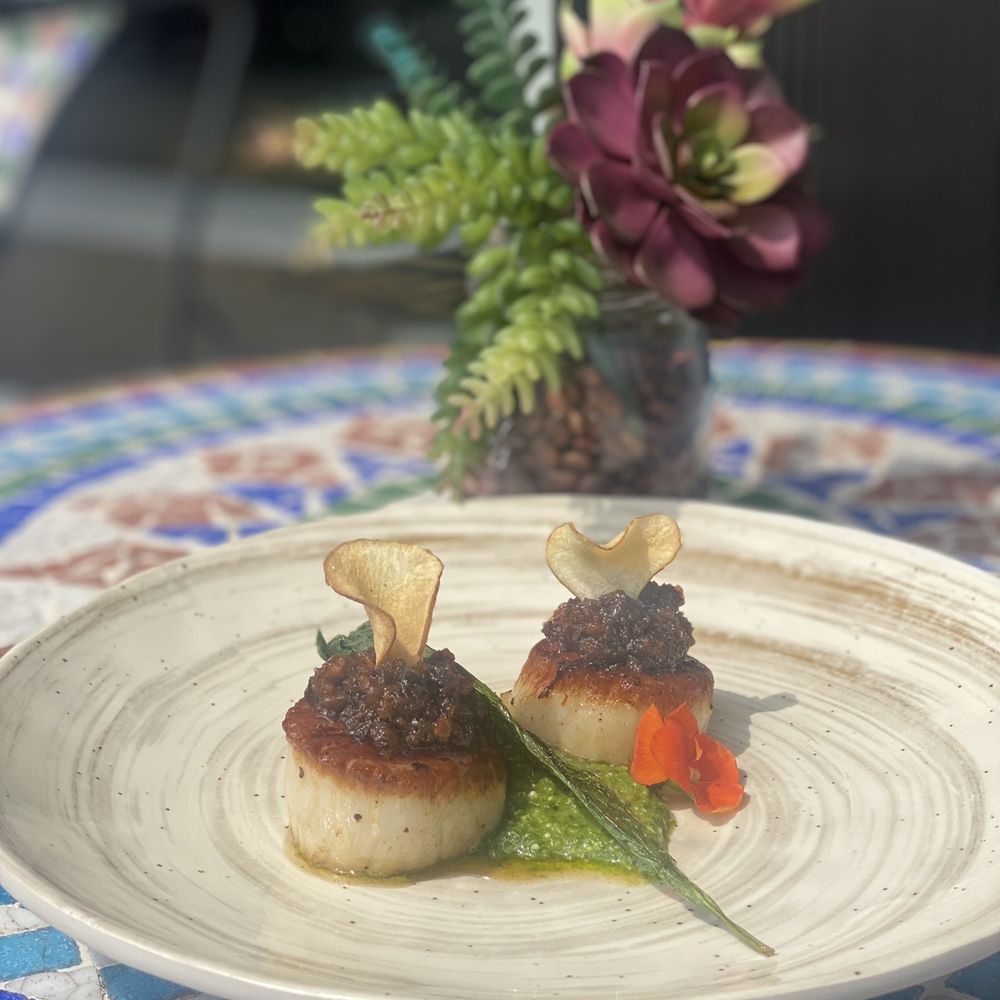 Craft Taqueria - scallops and vegetables on a plate - Tacos Near Me - New City, New York