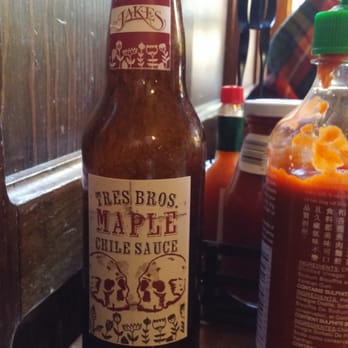 Jake's Restaurant - Maple chili sauce - A like it or hate it condament I have not seen elsewhere. It is not spicy, but sweet. - Breakfast & Brunch Near Me - Northampton, Massachusetts Jake's Restaurant - Maple chili sauce - A like it or hate it condament I have not seen elsewhere. It is not spicy, but sweet. - Breakfast & Brunch Near Me - Northampton, Massachusetts