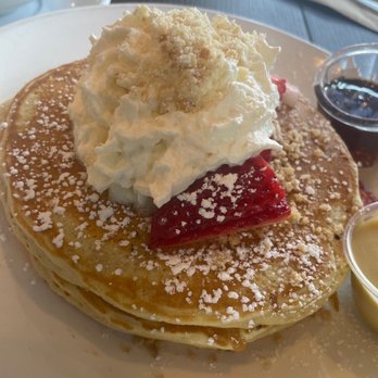 Beach Plum Kitchen - Strawberry Shortcake Pancakes-soo delicious! - New American Near Me - Carlsbad, California