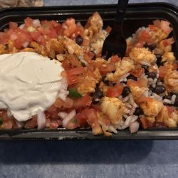 Shrimp burrito bowl, lots of tender, delicious shrimp.