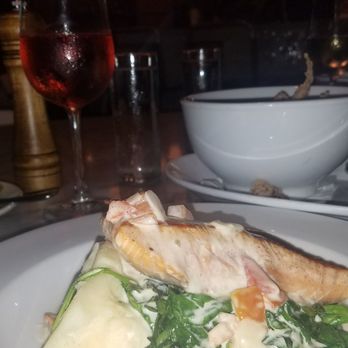 Morgans Restaurant - Rosé champagne with my salmon. - New American Near Me - Miami, Florida