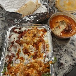Chicken Over Rice, Hummus & pita Chicken Over Rice, Hummus & pita