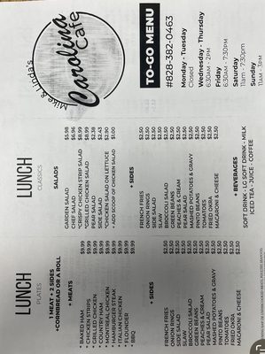 Menu photo 8 Carolina Cafe Spindale, NC Menu photo 8 Carolina Cafe Spindale, NC