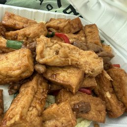 I don't know what dish this is but it has beef with tofu. THIS IS NOT SALT AND PEPPER TOFU.
