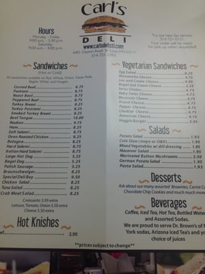 Menu photo 3 Carl's Delicatessen Restaurant Saint Louis, MO Menu photo 3 Carl's Delicatessen Restaurant Saint Louis, MO