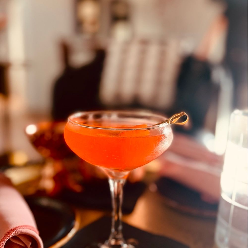 Sol y Sombra - a cocktail in a coupe glass - Spanish Near Me - Cathedral City, California Sol y Sombra - a cocktail in a coupe glass - Spanish Near Me - Cathedral City, California