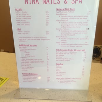 Nina Nails - Price list - Waxing Near Me - Orange, California