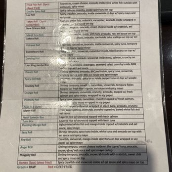 Sakura Sushi House - The front of one of their sushi menus - Steakhouses Near Me - Denham Springs, Louisiana Sakura Sushi House - The front of one of their sushi menus - Steakhouses Near Me - Denham Springs, Louisiana