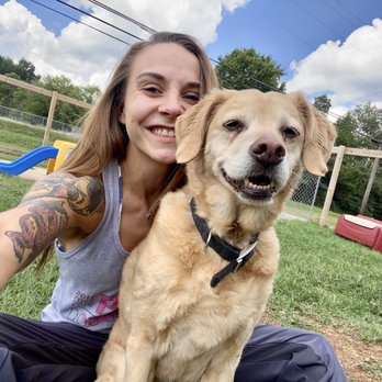 Pawz Dog Services - Marley and Jenn (owner) are all smiles during some outside play time. - Pet Boarding Near Me - Knoxville, Tennessee Pawz Dog Services - Marley and Jenn (owner) are all smiles during some outside play time. - Pet Boarding Near Me - Knoxville, Tennessee