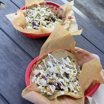 Tiki Tacos - pollo loco & the best fish taco...both deeeelicious! - Mexican Near Me - Kapaa, Hawaii