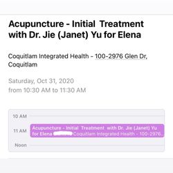 Coquitlam Integrated Health - My actual appointment