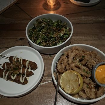 Lokal Eatery & Bar - CHICKEN SKEWERS, Calamari, CRISPY BRUSSELS SPROUTS - New American Near Me - Jersey City, New Jersey Lokal Eatery & Bar - CHICKEN SKEWERS, Calamari, CRISPY BRUSSELS SPROUTS - New American Near Me - Jersey City, New Jersey