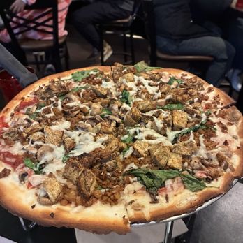 Giovanni's - Gluten free pizza with eggplant, tofu, spinach, and vegan cheese. - Pizza Near Me - Mammoth Lakes, California