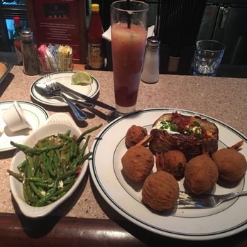 Babin's Seafood House - Green beans , stuffed shrimp and baked potatoe - Seafood Near Me - Katy, Texas Babin's Seafood House - Green beans , stuffed shrimp and baked potatoe - Seafood Near Me - Katy, Texas