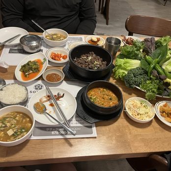 Soban - Soban ssambap w/ bulgogi. With banchan and soy bean soup. - Korean Near Me - Berkeley Lake, Georgia