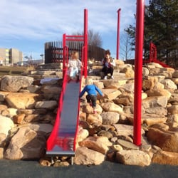 Mount Merrill - Play mound--bouldering rocks and small slide