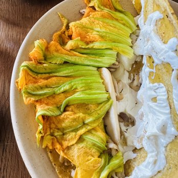 Oaxaca - Zucchini blossom. Ok but cheese was rubbery and tasteless. Overall very bland. - Mexican Near Me - Atlanta, Georgia Oaxaca - Zucchini blossom. Ok but cheese was rubbery and tasteless. Overall very bland. - Mexican Near Me - Atlanta, Georgia