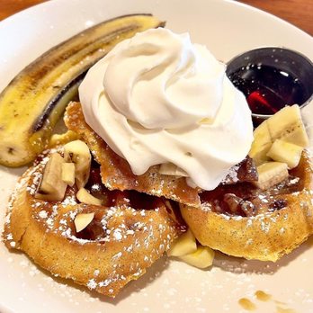 3 Squares Restaurant - Killer Banana Waffle - American Near Me - Maple Grove, Minnesota 3 Squares Restaurant - Killer Banana Waffle - American Near Me - Maple Grove, Minnesota