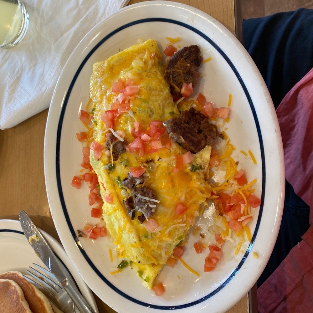 IHOP - Big steak omelette, with a side of pancakes. - Breakfast & Brunch Near Me - Lexington, Kentucky