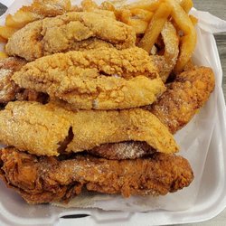 JJ Fish & Chicken - Chicken tenders and perch fish dinner
