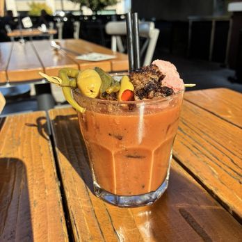 Buckhorn BBQ + Grill - My friend got the Bloody Mary drink it looks good - Barbeque Near Me - Vacaville, California