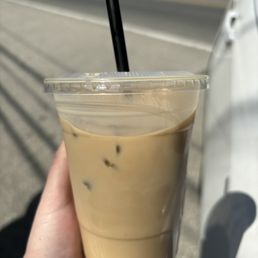 Vanilla iced latte with oat milk