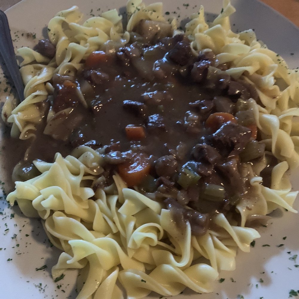 Shamrock Jack's Irish Pub - Guinness Beef Stew over egg noodles - Seafood Near Me - Rochester, New York Shamrock Jack's Irish Pub - Guinness Beef Stew over egg noodles - Seafood Near Me - Rochester, New York