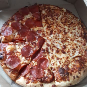 Domino's Pizza - Medium half pepperoni, half extra cheese The half side with extra cheese was soooooo good - Pizza Near Me - Ottawa, Ontario Domino's Pizza - Medium half pepperoni, half extra cheese The half side with extra cheese was soooooo good - Pizza Near Me - Ottawa, Ontario