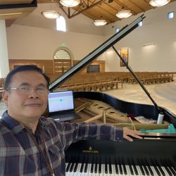 ABetter Piano Tuning Service - Tuning a Steinway grand piano in a South OC church.
