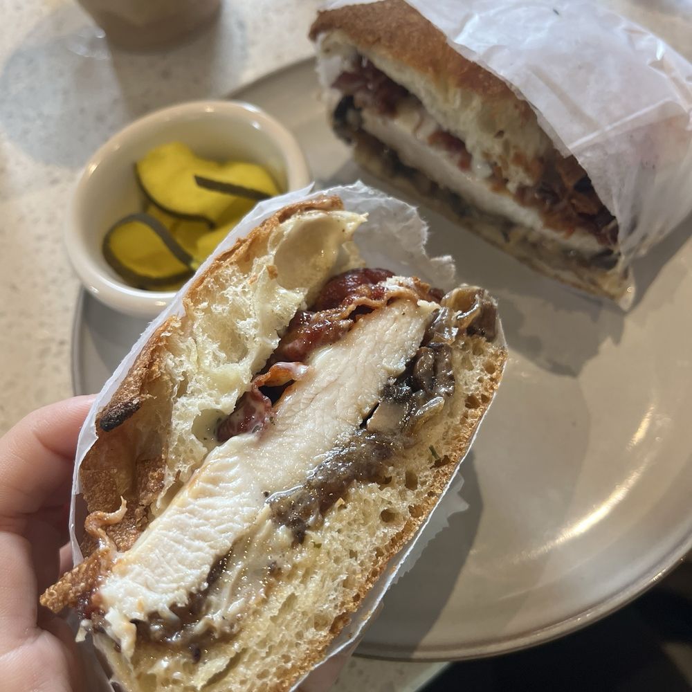 Chicken mushroom focaccia