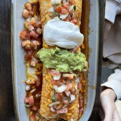 Burrito Rancheros with skirt steak dances in your mouth!
