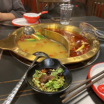 JoyPot - half/half soup base very yummy - Hot Pot Near Me - Long Island City, New York