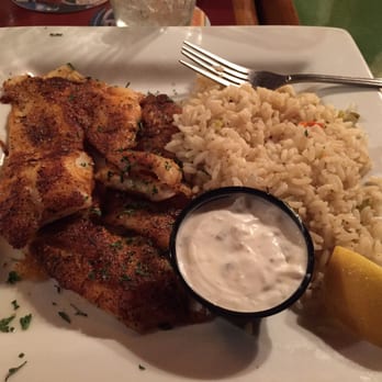 Buzzard's Roost Grill & Pub - Hog fish lightly blackened, with a side of rice and tarter sauce! Finger licking good! - Seafood Near Me - Key Largo, Florida Buzzard's Roost Grill & Pub - Hog fish lightly blackened, with a side of rice and tarter sauce! Finger licking good! - Seafood Near Me - Key Largo, Florida